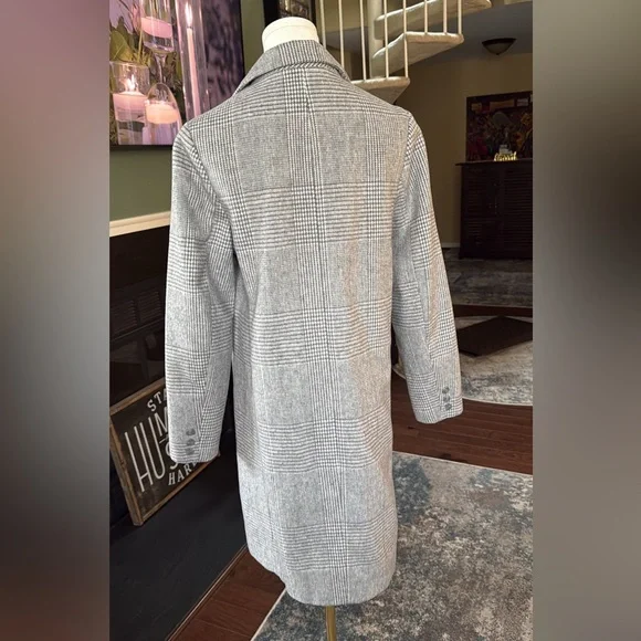 ASOS New Look Tailored Plaid Coat in Gray - Picture 6 of 7